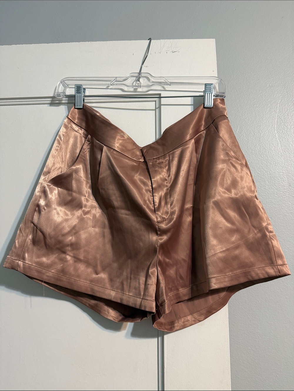 Satin Women's Shorts in Rose Gold